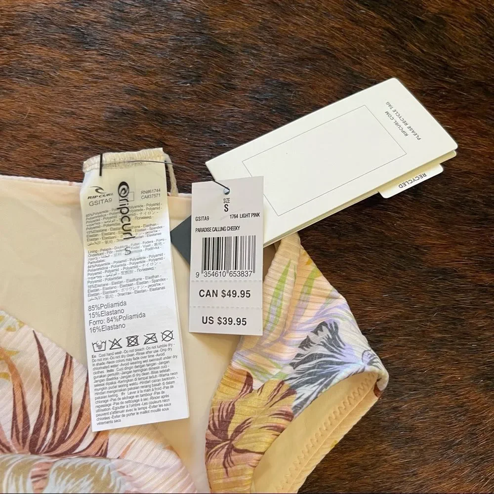 NWT Rip Curl Paradise Calling Cheeky Ribbed Bikini Bottoms - Picture 9 of 12